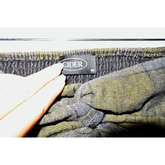 Cinder crop plaid twist tube top green denim medium - Picture 2 of 3